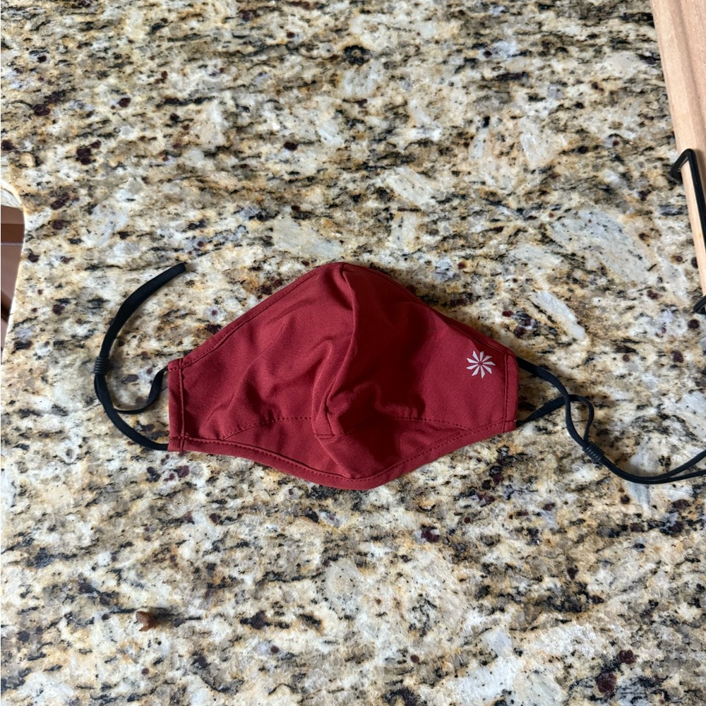 Red Face Mask with Floral Detail